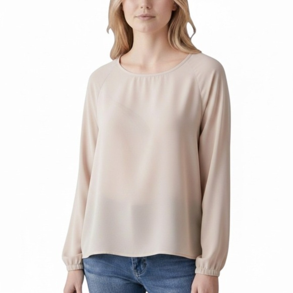 NWT Max Mara Blush Pink Silk Semi-Sheer Long-Sleeve Top- Size 8- Retail $535